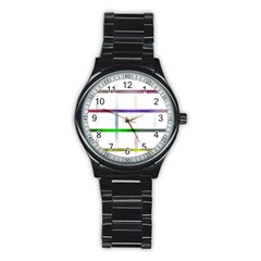 Blurred Lines Stainless Steel Round Watch