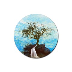 Single Tree Rubber Coaster (round)  by berwies