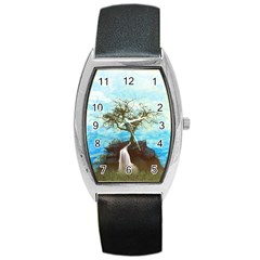 Single Tree Barrel Style Metal Watch