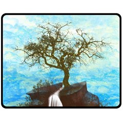 Single Tree Double Sided Fleece Blanket (medium)  by berwies