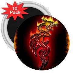 Dragon Fire 3  Magnets (10 Pack)  by BangZart