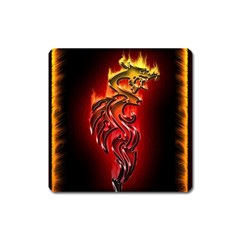 Dragon Fire Square Magnet by BangZart