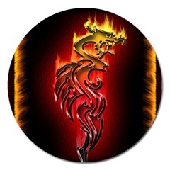 Dragon Fire Magnet 5  (round) by BangZart