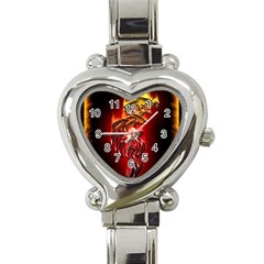 Dragon Fire Heart Italian Charm Watch by BangZart