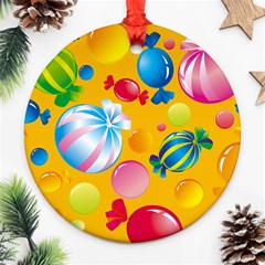 Sweets And Sugar Candies Vector  Ornament (round) by BangZart