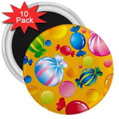 Sweets And Sugar Candies Vector  3  Magnets (10 Pack)  by BangZart