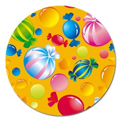 Sweets And Sugar Candies Vector  Magnet 5  (round) by BangZart