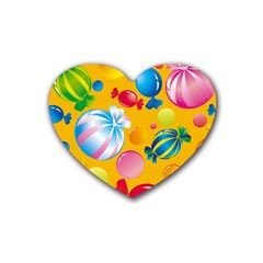 Sweets And Sugar Candies Vector  Rubber Coaster (heart)  by BangZart