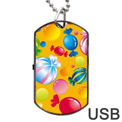 Sweets And Sugar Candies Vector  Dog Tag Usb Flash (two Sides) by BangZart