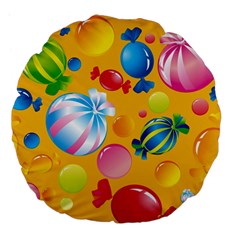 Sweets And Sugar Candies Vector  Large 18  Premium Flano Round Cushions