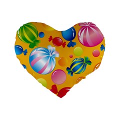 Sweets And Sugar Candies Vector  Standard 16  Premium Flano Heart Shape Cushions