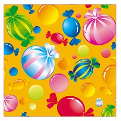 Sweets And Sugar Candies Vector  Large Satin Scarf (square) by BangZart