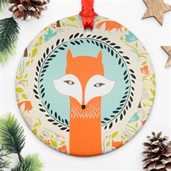 Foxy Fox Canvas Art Print Traditional Ornament (round) by BangZart