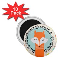 Foxy Fox Canvas Art Print Traditional 1 75  Magnets (10 Pack)  by BangZart