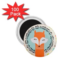 Foxy Fox Canvas Art Print Traditional 1 75  Magnets (100 Pack) 