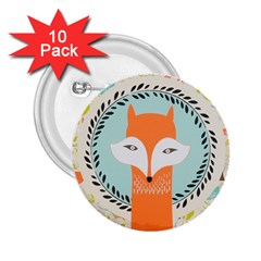 Foxy Fox Canvas Art Print Traditional 2 25  Buttons (10 Pack)  by BangZart