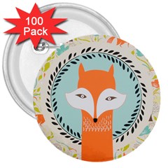 Foxy Fox Canvas Art Print Traditional 3  Buttons (100 Pack)  by BangZart