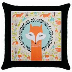 Foxy Fox Canvas Art Print Traditional Throw Pillow Case (black) by BangZart