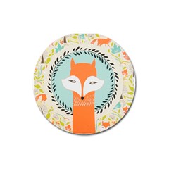 Foxy Fox Canvas Art Print Traditional Magnet 3  (round)