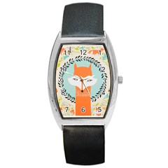 Foxy Fox Canvas Art Print Traditional Barrel Style Metal Watch by BangZart