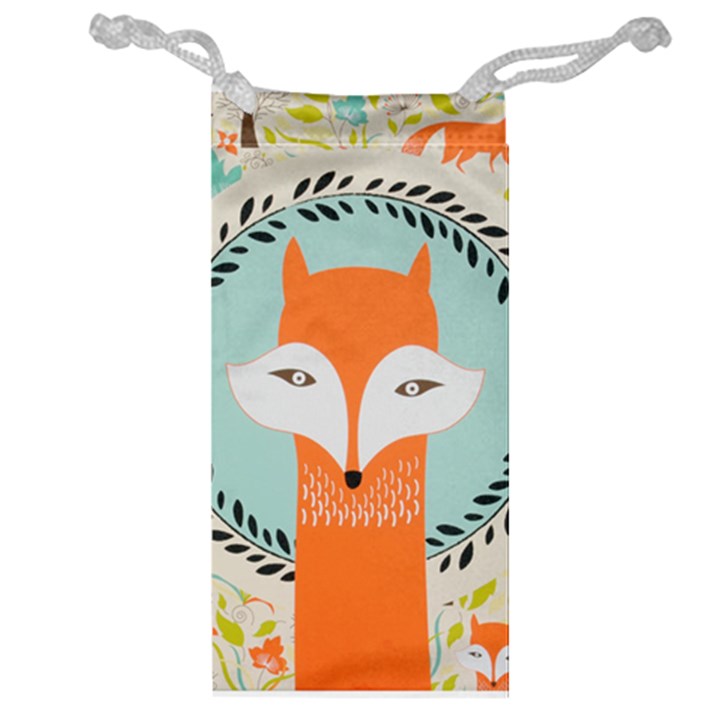 Foxy Fox Canvas Art Print Traditional Jewelry Bag