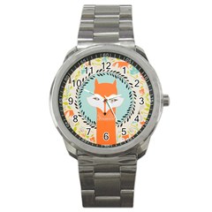 Foxy Fox Canvas Art Print Traditional Sport Metal Watch by BangZart