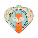 Foxy Fox Canvas Art Print Traditional Dog Tag Heart (One Side) Front