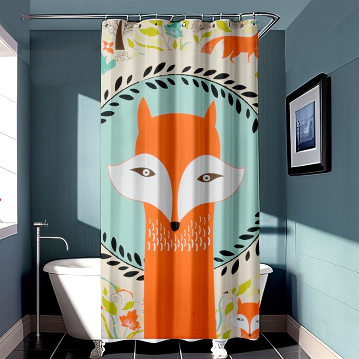 Foxy Fox Canvas Art Print Traditional Shower Curtain 36  x 72  (Stall) 