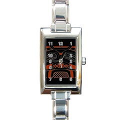 Traditional Northwest Coast Native Art Rectangle Italian Charm Watch by BangZart