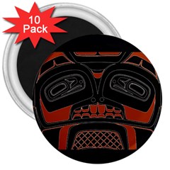 Traditional Northwest Coast Native Art 3  Magnets (10 Pack) 