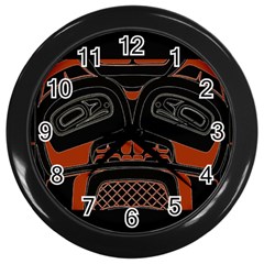 Traditional Northwest Coast Native Art Wall Clocks (black)