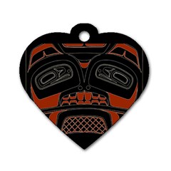 Traditional Northwest Coast Native Art Dog Tag Heart (two Sides) by BangZart