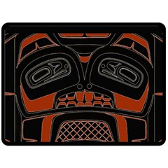 Traditional Northwest Coast Native Art Fleece Blanket (large)  by BangZart