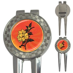 Vector Asian Flowers 3-in-1 Golf Divots