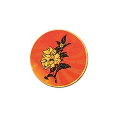 Vector Asian Flowers Golf Ball Marker