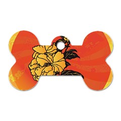 Vector Asian Flowers Dog Tag Bone (two Sides) by BangZart