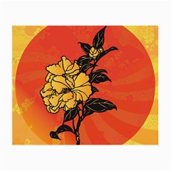 Vector Asian Flowers Small Glasses Cloth (2-side) by BangZart