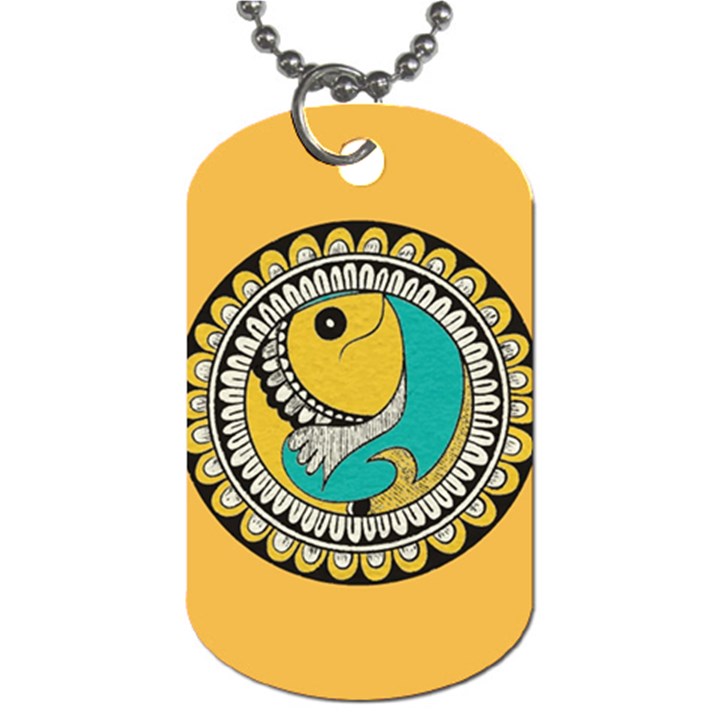 Madhubani Fish Indian Ethnic Pattern Dog Tag (Two Sides)