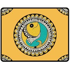 Madhubani Fish Indian Ethnic Pattern Fleece Blanket (medium) 