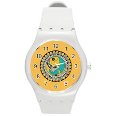 Madhubani Fish Indian Ethnic Pattern Round Plastic Sport Watch (m) by BangZart