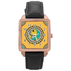 Madhubani Fish Indian Ethnic Pattern Rose Gold Leather Watch  by BangZart