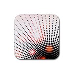 Radial Dotted Lights Rubber Coaster (Square)  Front