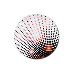 Radial Dotted Lights Rubber Coaster (round) 