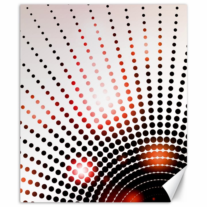 Radial Dotted Lights Canvas 8  x 10 