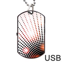 Radial Dotted Lights Dog Tag Usb Flash (two Sides)