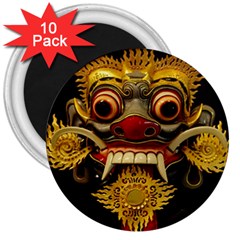 Bali Mask 3  Magnets (10 Pack)  by BangZart