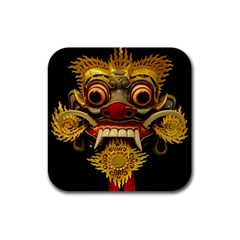 Bali Mask Rubber Square Coaster (4 Pack)  by BangZart