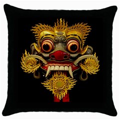 Bali Mask Throw Pillow Case (black) by BangZart