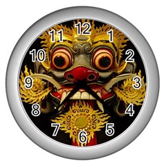 Bali Mask Wall Clocks (silver)  by BangZart