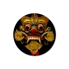 Bali Mask Rubber Round Coaster (4 Pack)  by BangZart